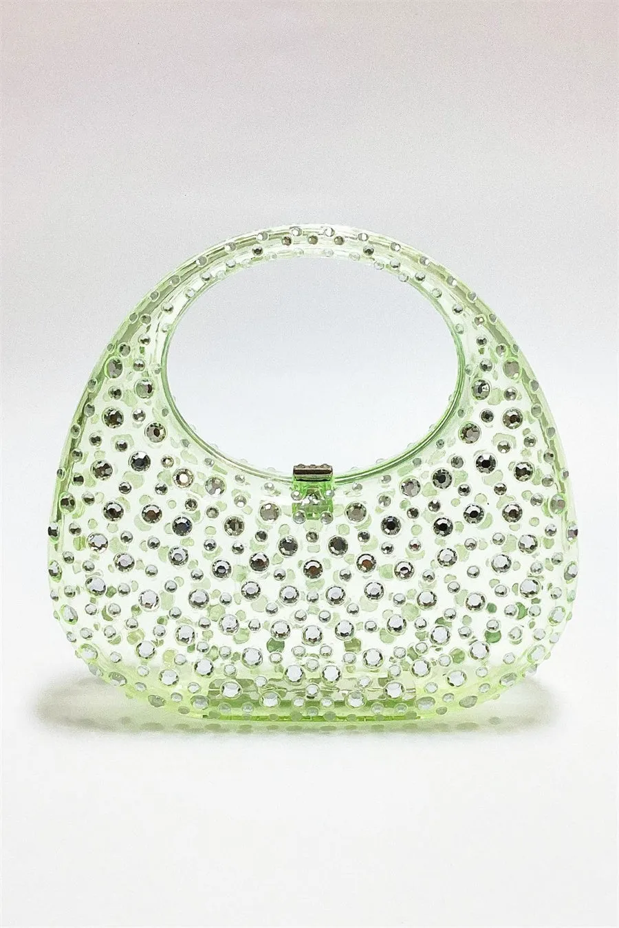 Annabel Clear Crystal Embellished Acrylic Clutch Gloria Lanvin