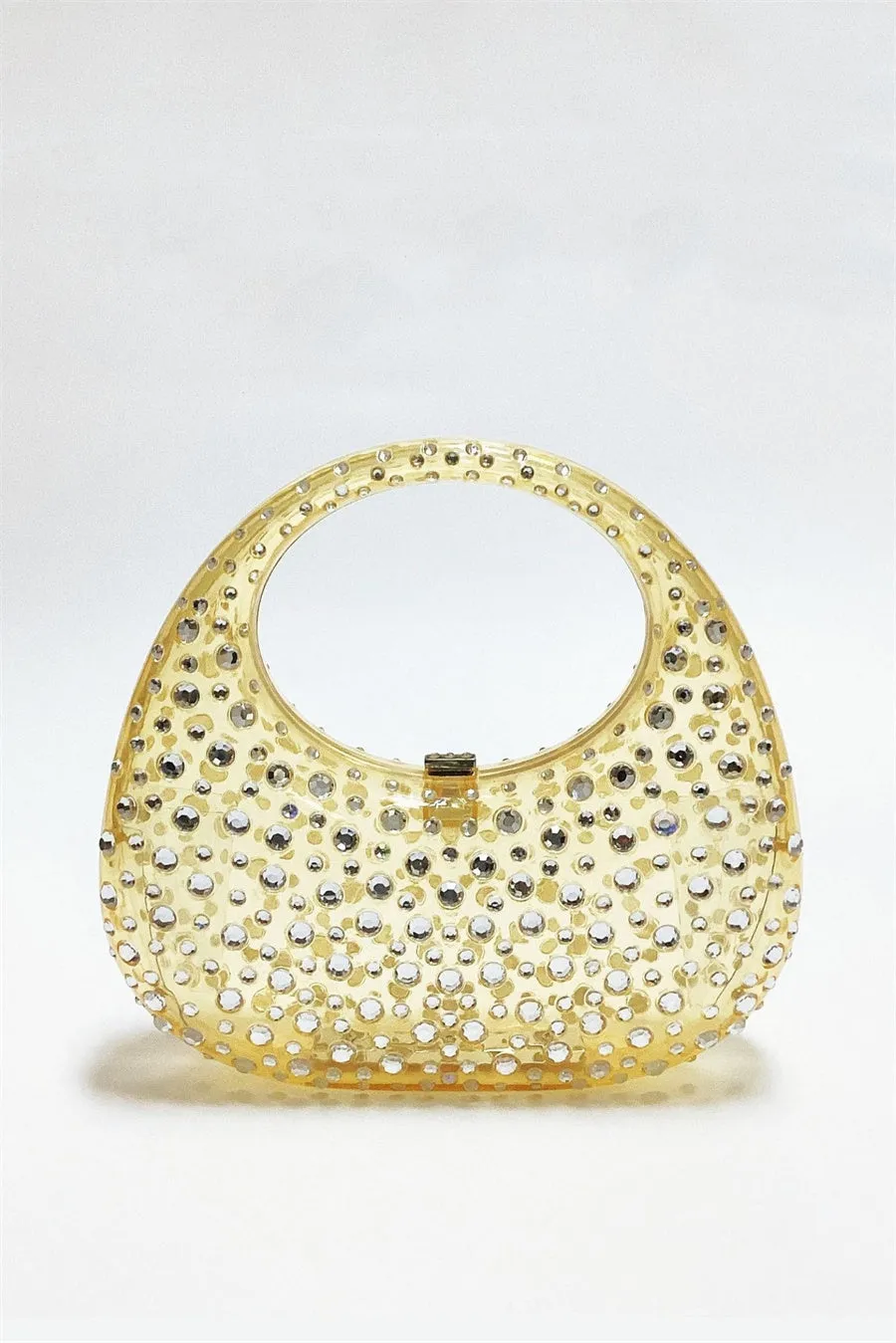 Annabel Clear Crystal Embellished Acrylic Clutch Gloria Lanvin