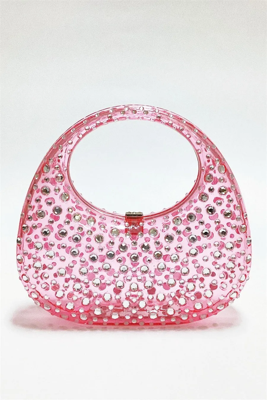 Annabel Clear Crystal Embellished Acrylic Clutch Gloria Lanvin