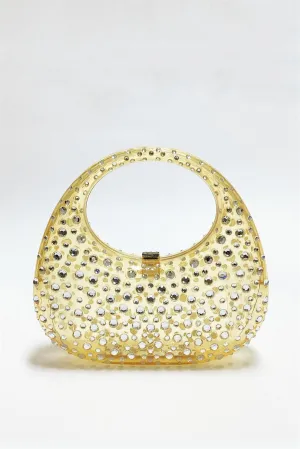 Annabel Clear Crystal Embellished Acrylic Clutch Gloria Lanvin