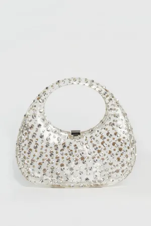 Annabel Clear Crystal Embellished Acrylic Clutch - White Gloria Lanvin