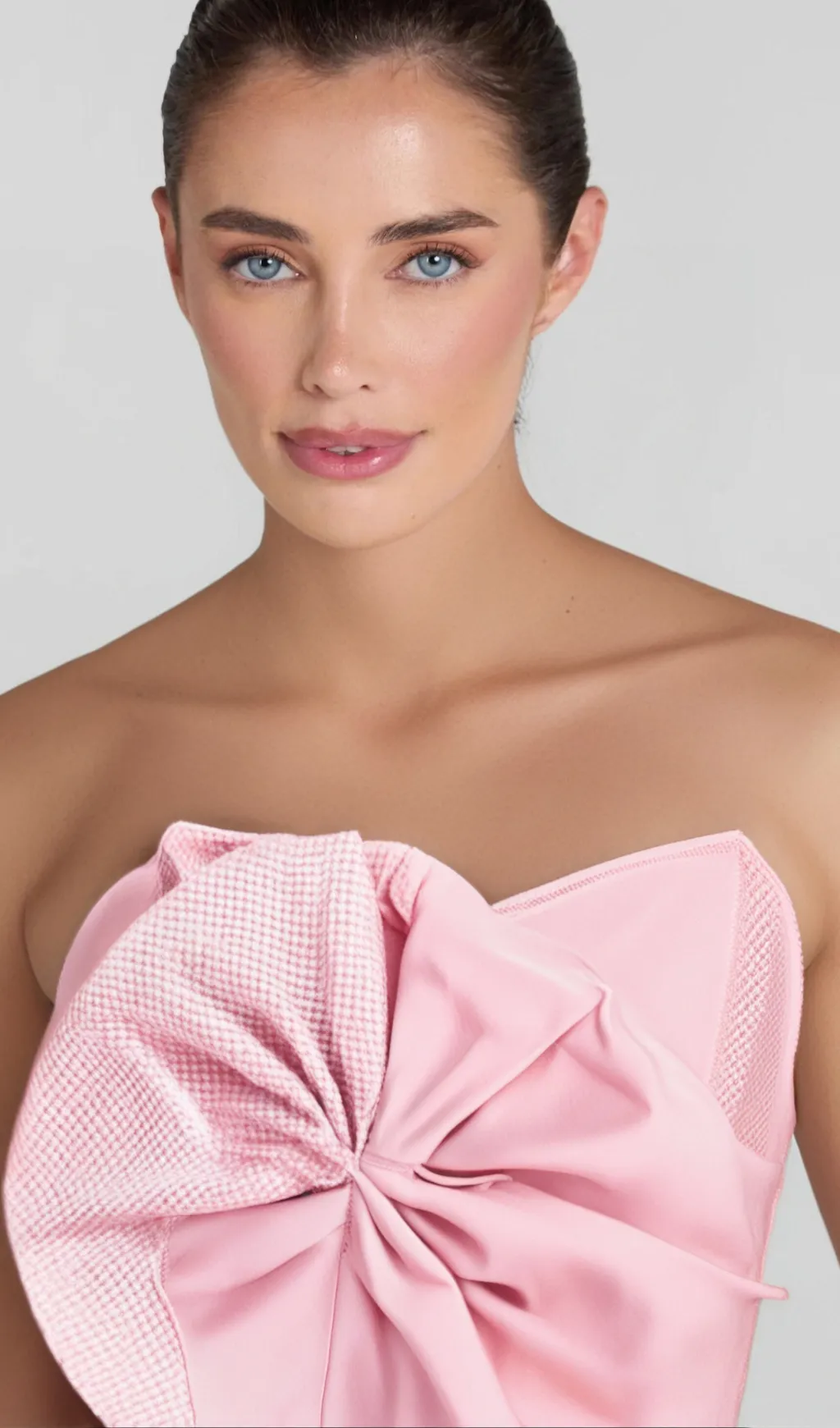 ANNABELLE BOWKNOT BANDAGE BUSTIER MIDI DRESS IN PINK Gloria Lanvin