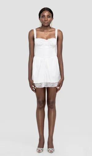 ANNE WHITE LACE CORSET MINI DRESS Gloria Lanvin