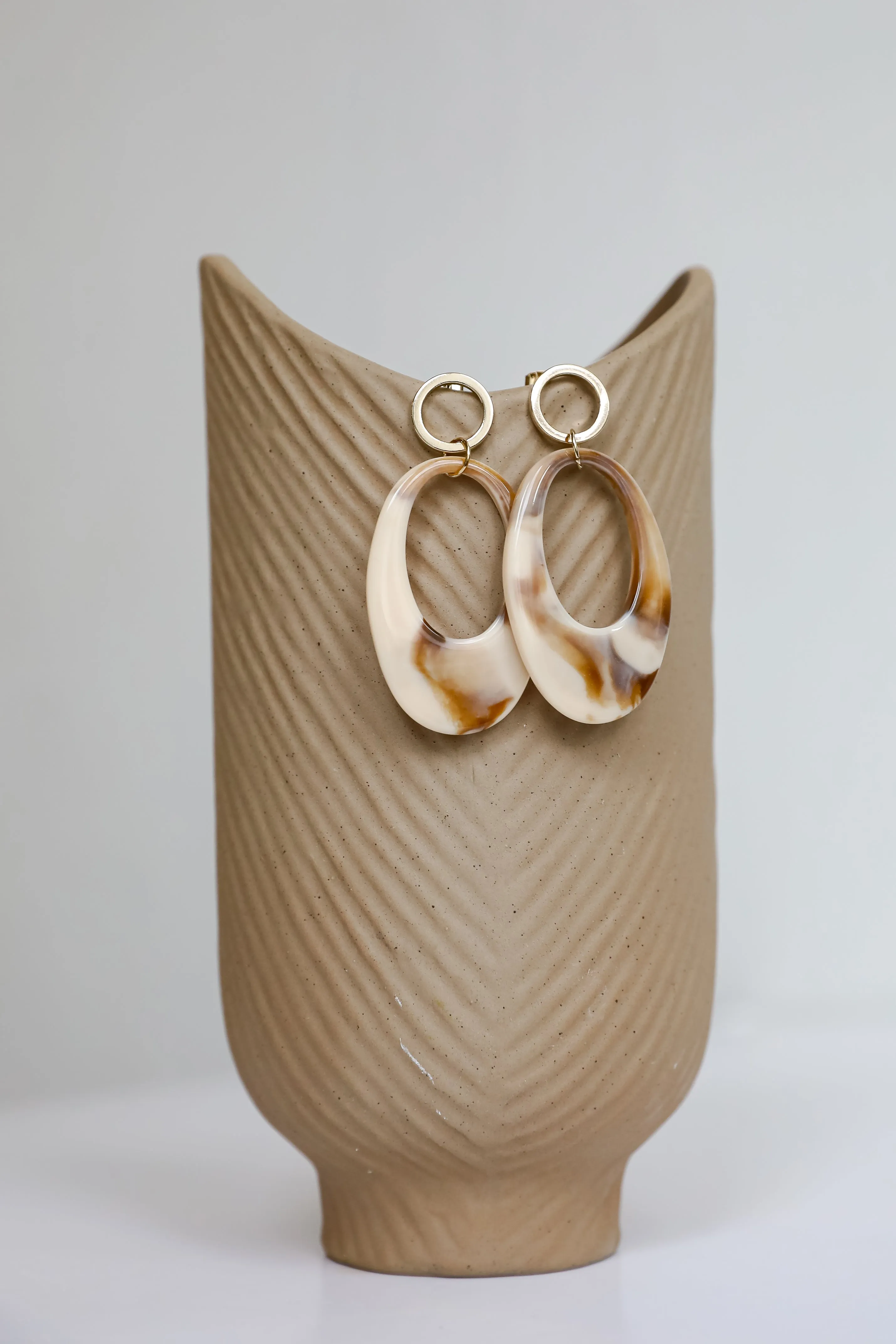 Annie Gold Acrylic Statement Earrings