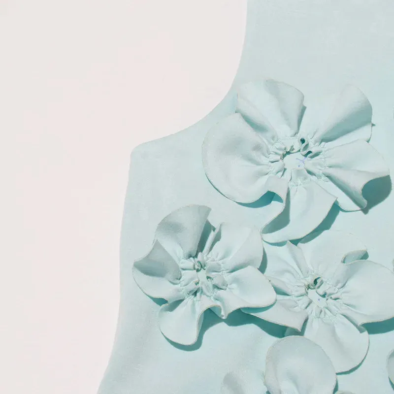 ANNONA GREEN FLOWER EMBELLISHED MAXI DRESS Gloria Lanvin