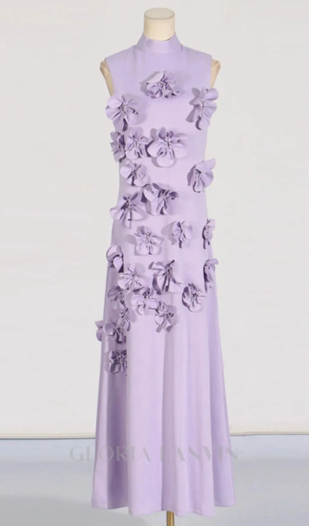 ANNONA PURPLE FLOWER EMBELLISHED MAXI DRESS Gloria Lanvin