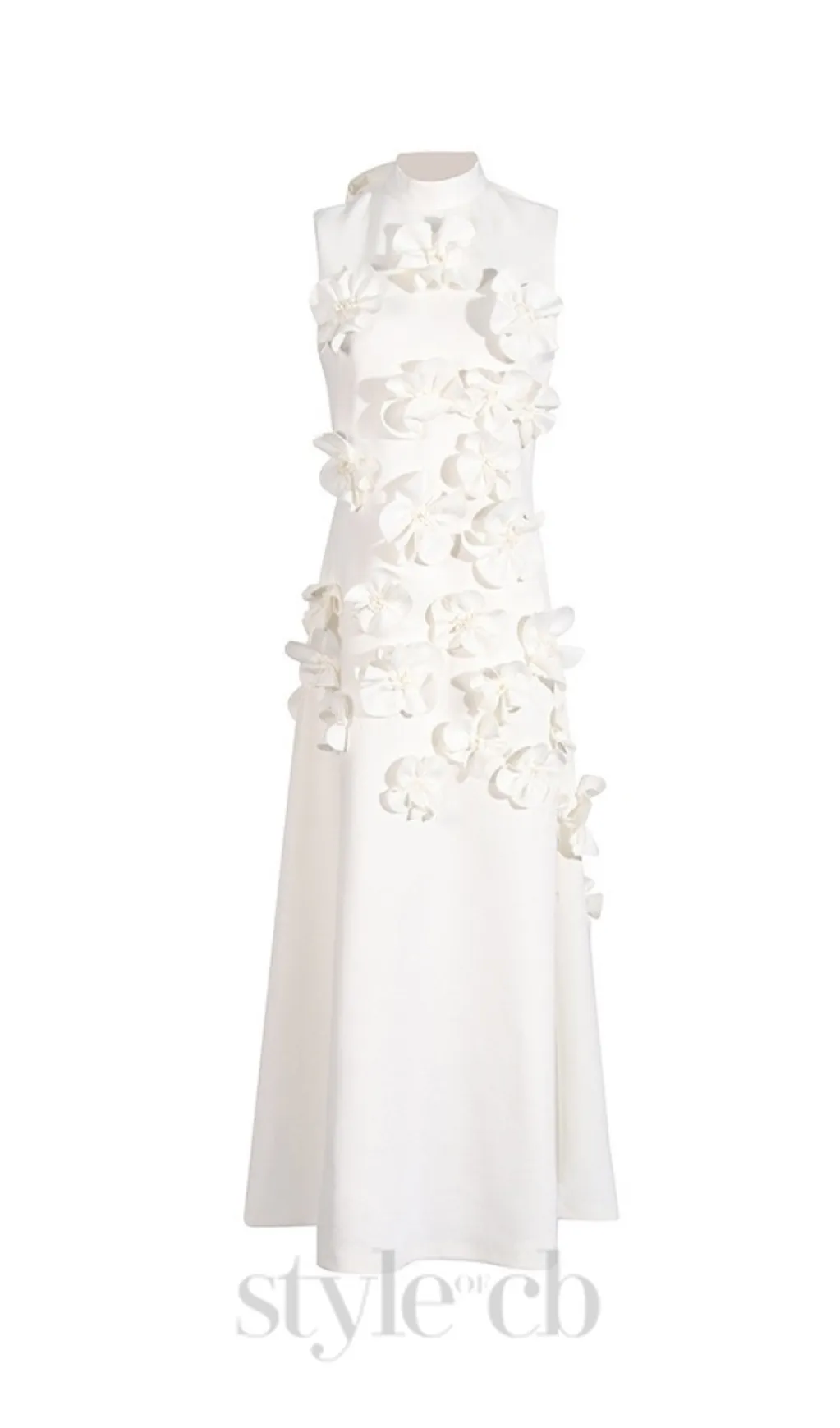 ANNONA WHITE FLOWER EMBELLISHED MAXI DRESS Gloria Lanvin