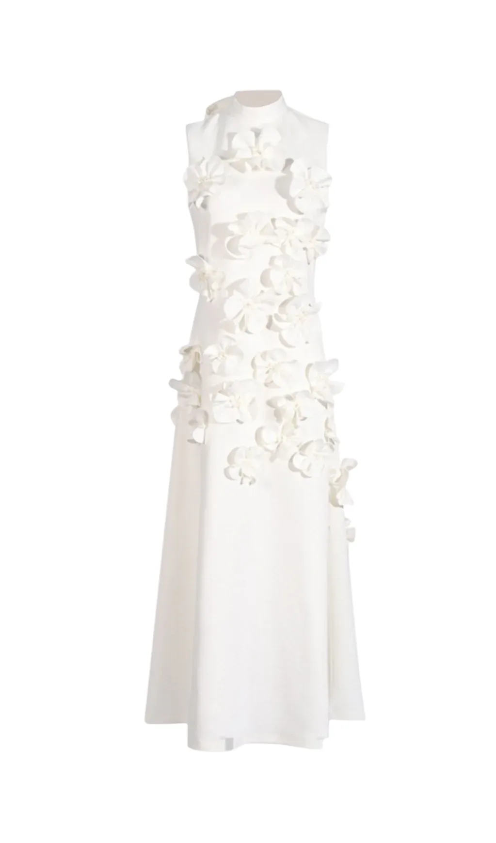 ANNONA WHITE FLOWER EMBELLISHED MAXI DRESS Gloria Lanvin
