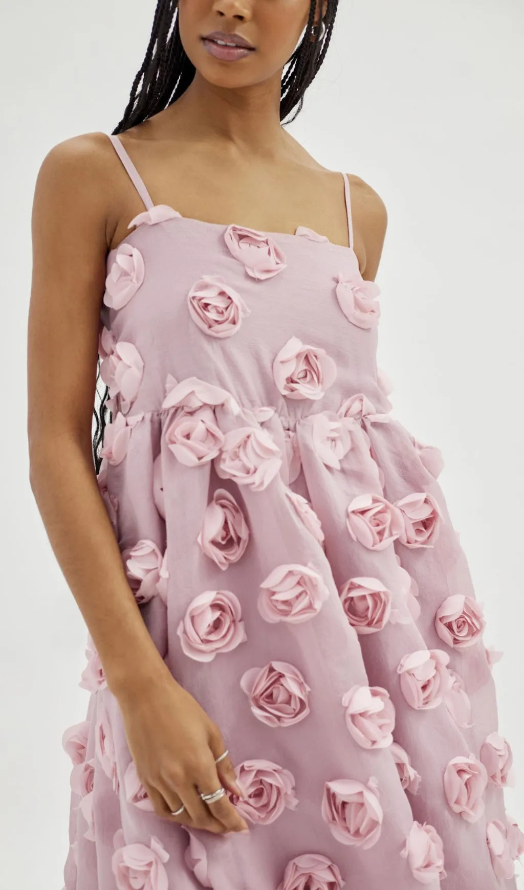 APPLIQUE A-LINE MAXI DRESS IN PINK Gloria Lanvin