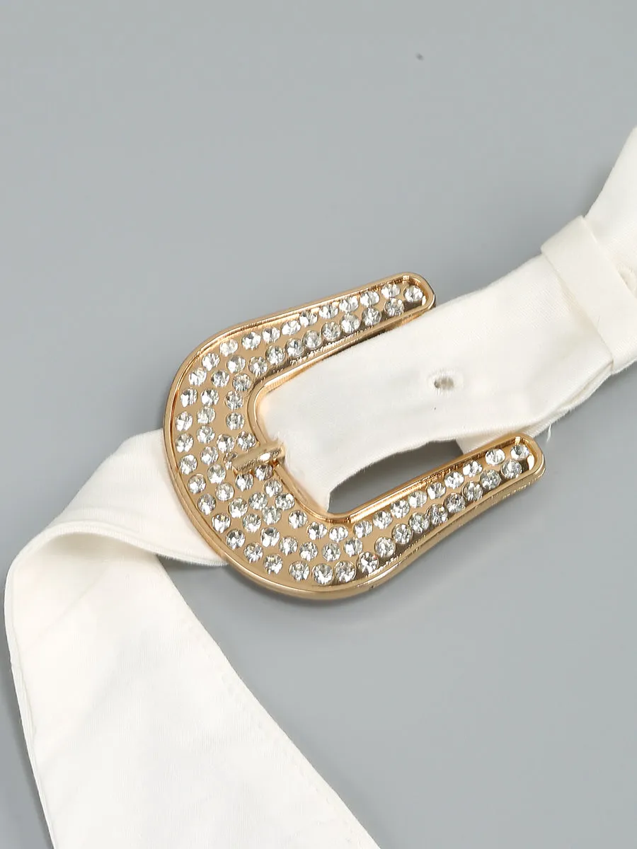 ARABELA BUCKLED MINI DRESS IN WHITE Gloria Lanvin