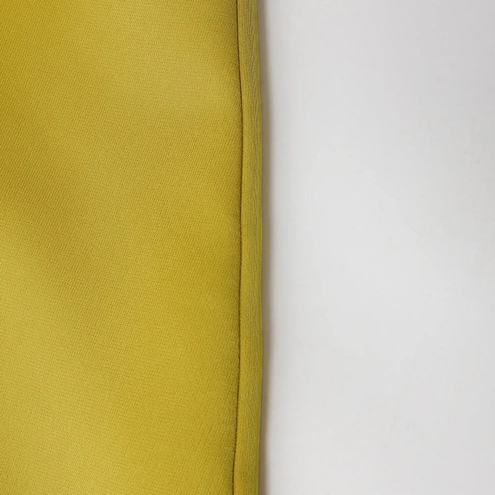 ARLENE YELLOW LONG SLEEVED CUT OUT SILK TAFFETA MIDI DRESS Gloria Lanvin