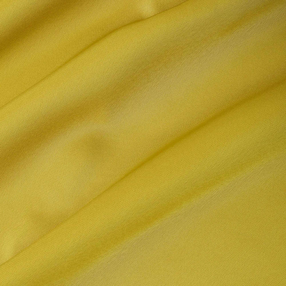 ARLENE YELLOW LONG SLEEVED CUT OUT SILK TAFFETA MIDI DRESS Gloria Lanvin