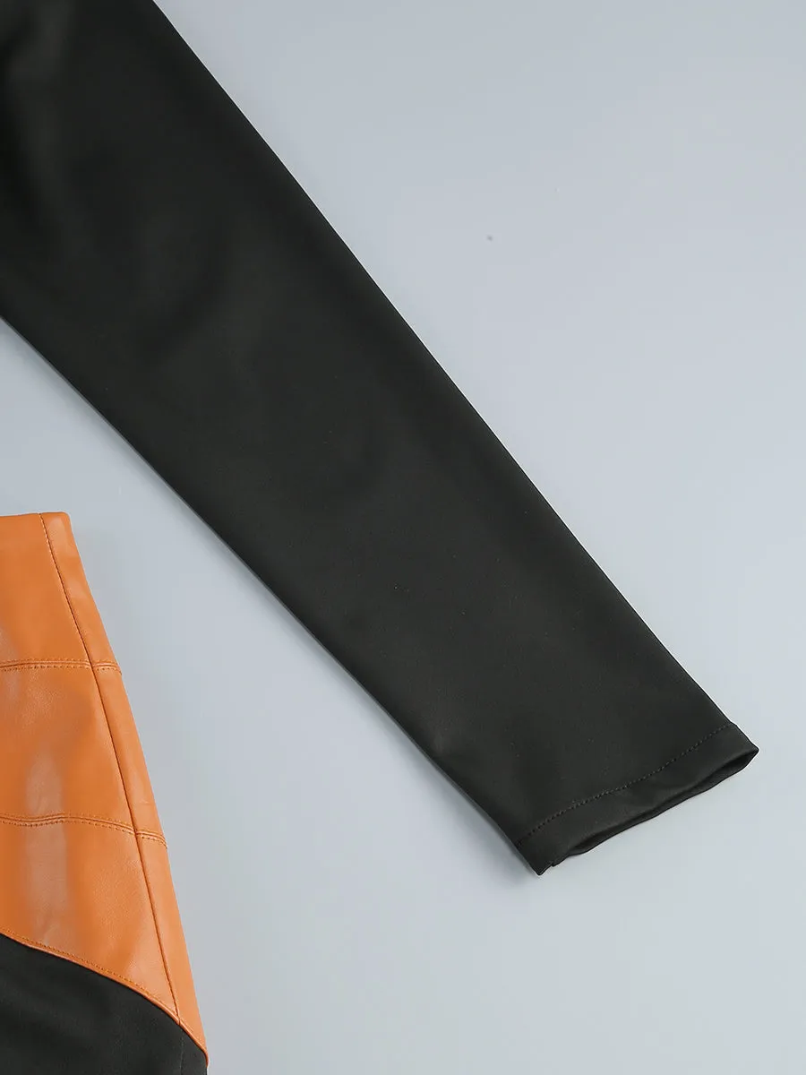 ASHLEY BLACK MAXI DRESS WITH OPEN BACK AND LEATHER PANE Gloria Lanvin