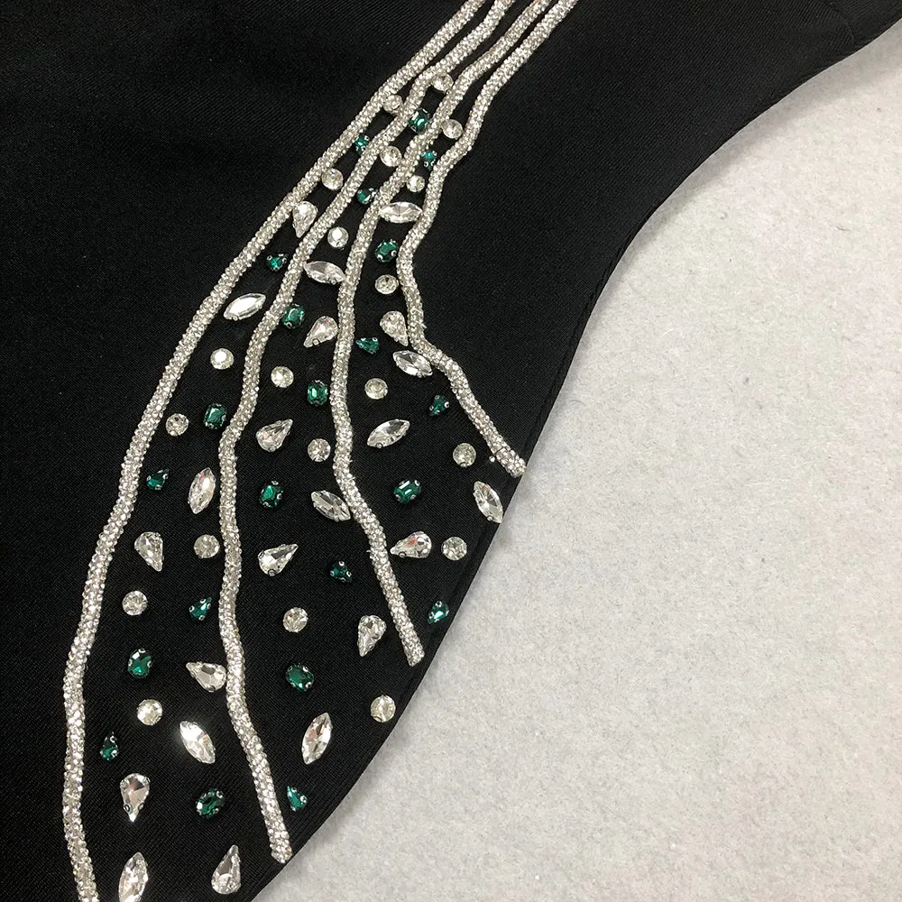 Ashley crystal embellished bodycon maxi dress in black Gloria Lanvin