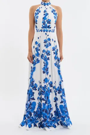 ashley orchid print maxi dress in white Gloria Lanvin