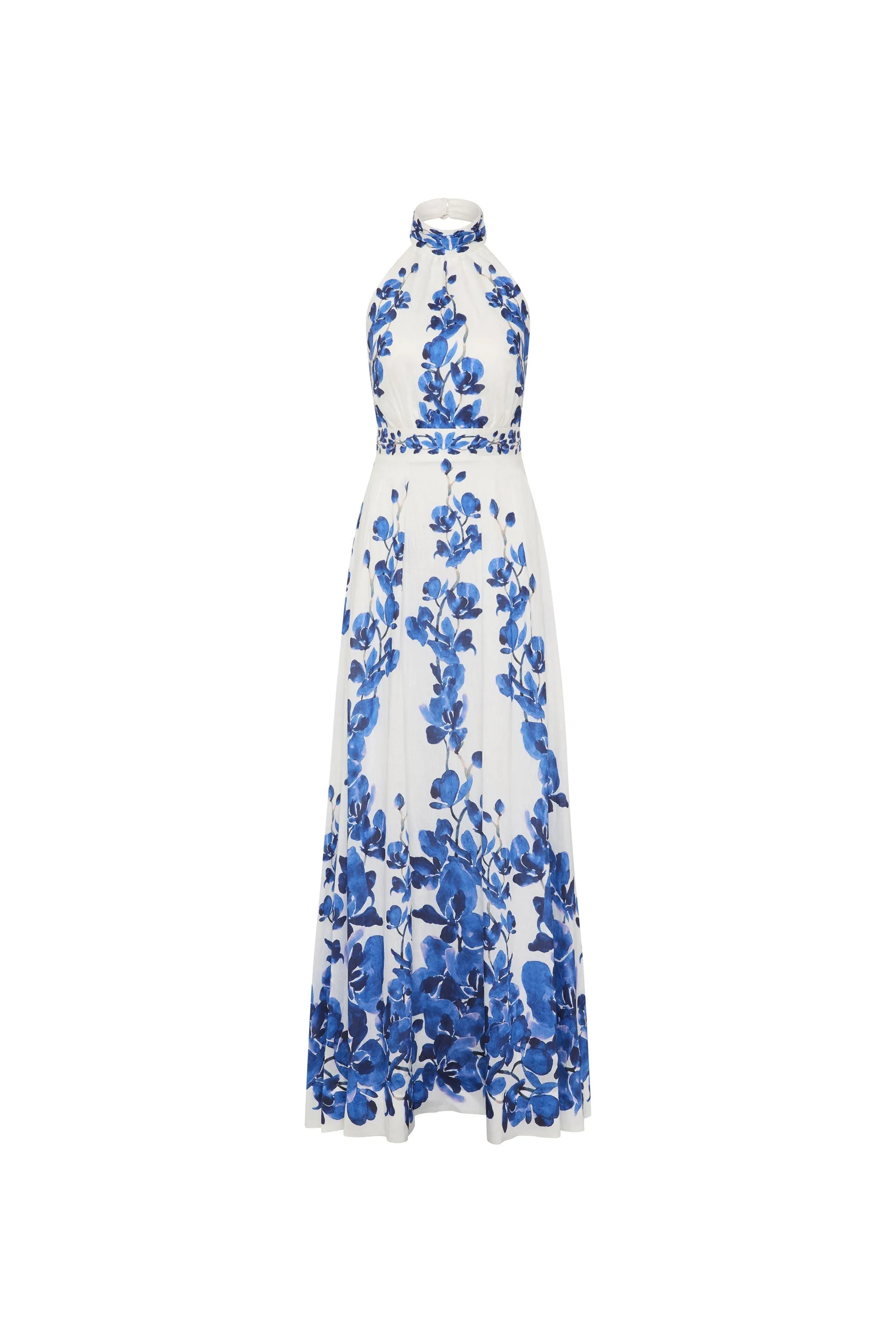 ashley orchid print maxi dress in white Gloria Lanvin