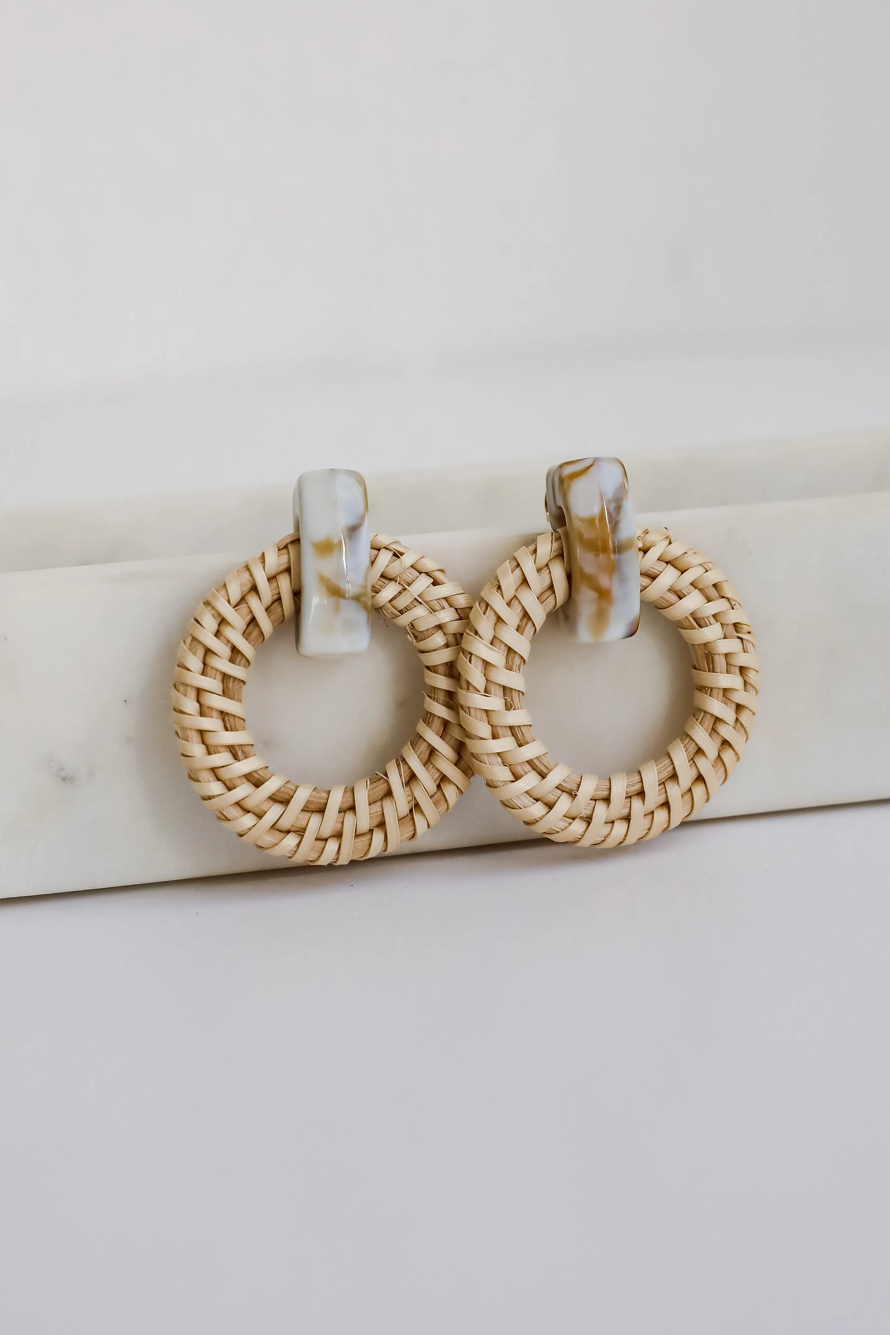 Aspen Natural Straw Statement Earrings