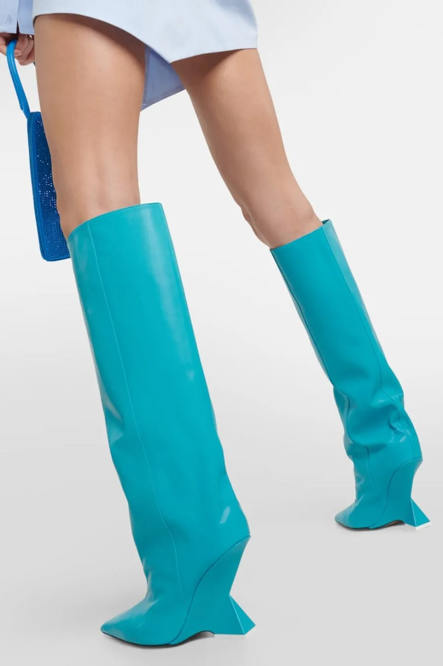 Astrid Heterotypic Knee-high Boots - Blue Gloria Lanvin
