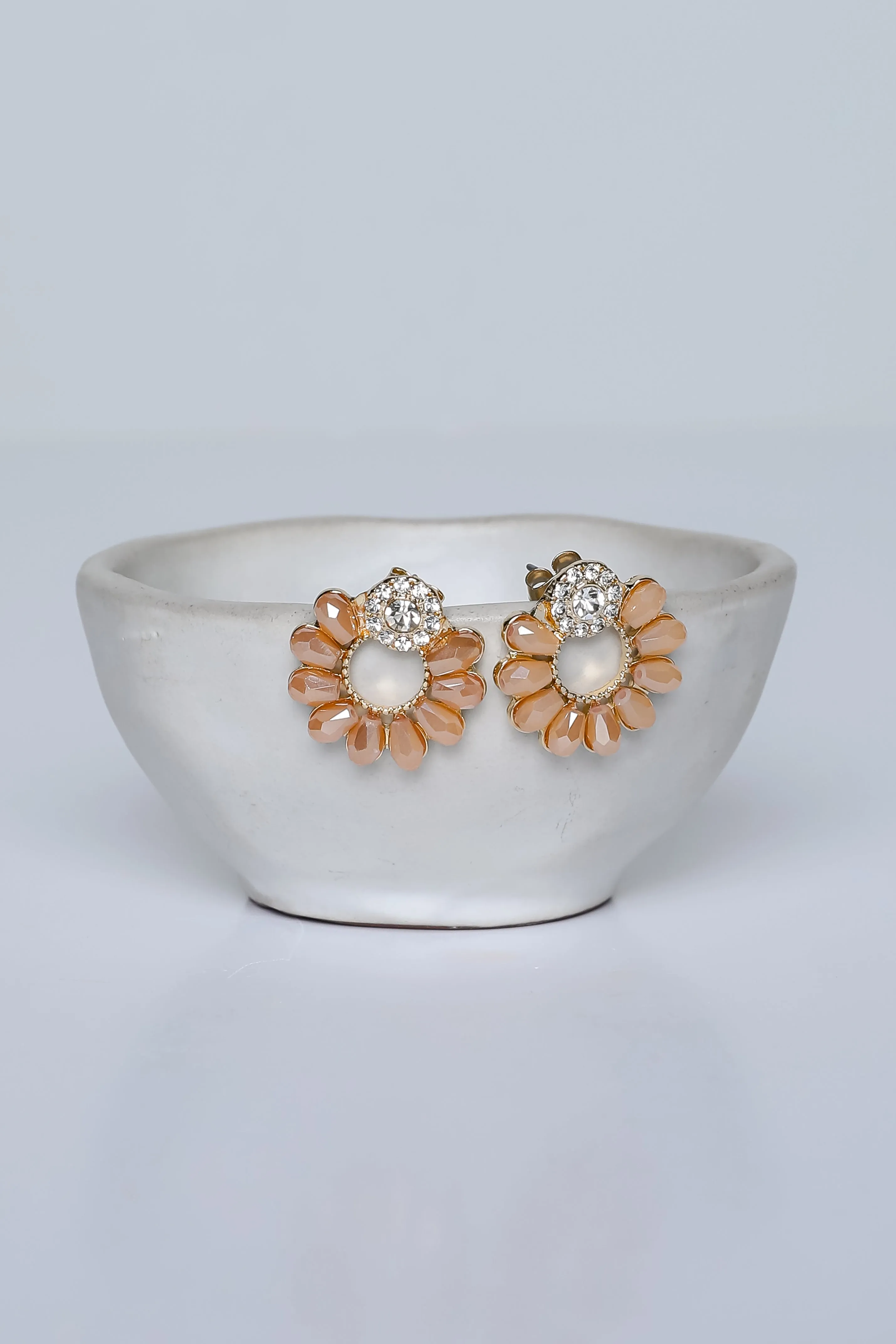 Audrey Gold Gemstone Circle Earrings