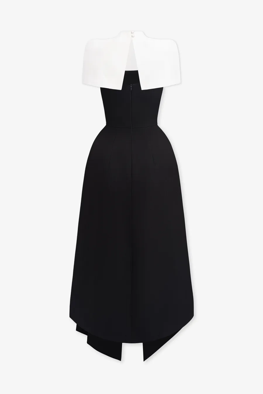 AUDREY SLIT CAPE MIDI DRESS IN BLACK Gloria Lanvin