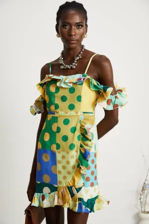 Aurore polka-dot multicolour mini dress Gloria Lanvin