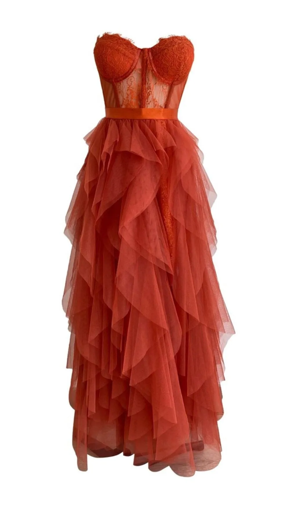 AVIS RUST LACE MAXI SET DRESS Gloria Lanvin