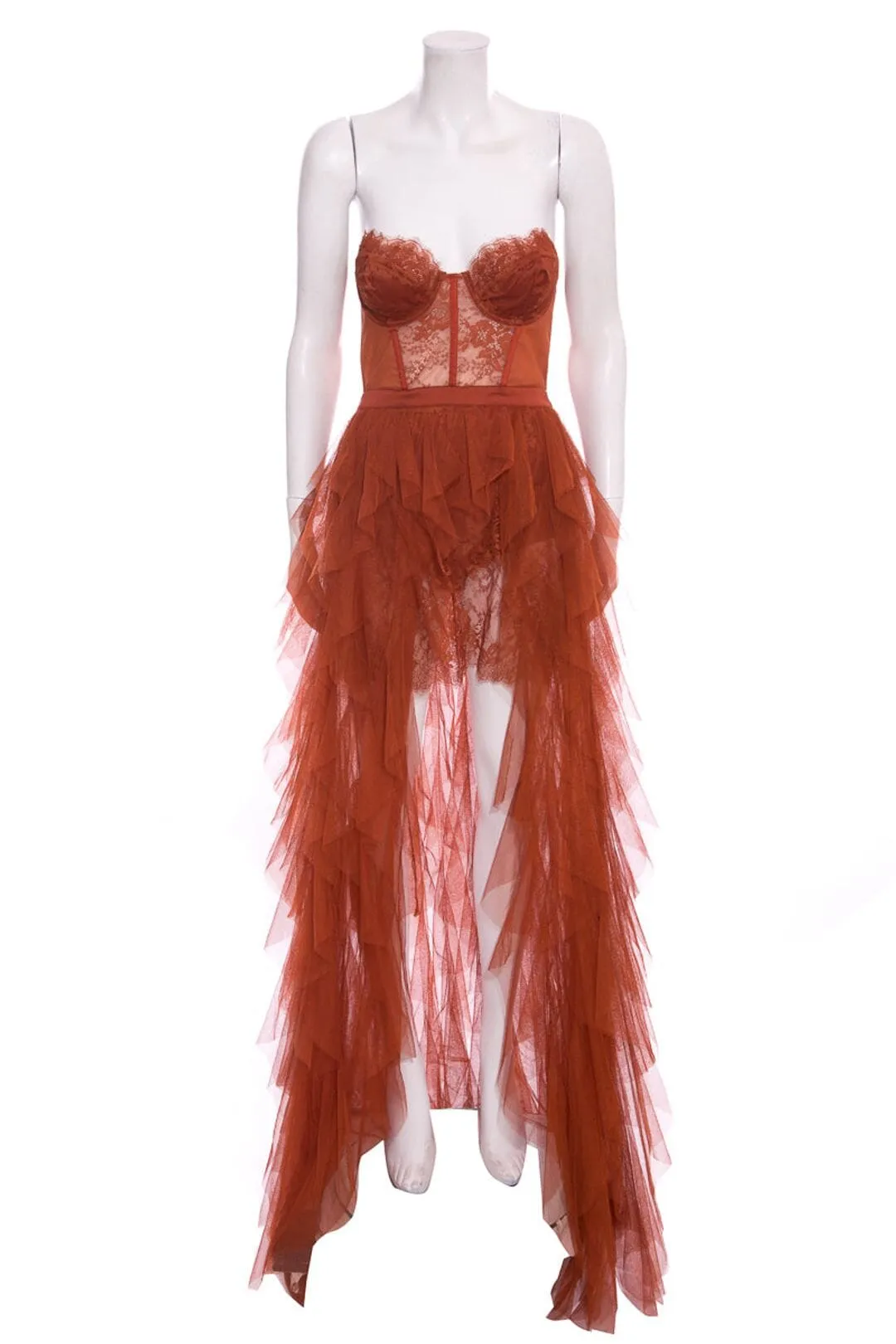 AVIS RUST LACE MAXI SET DRESS Gloria Lanvin