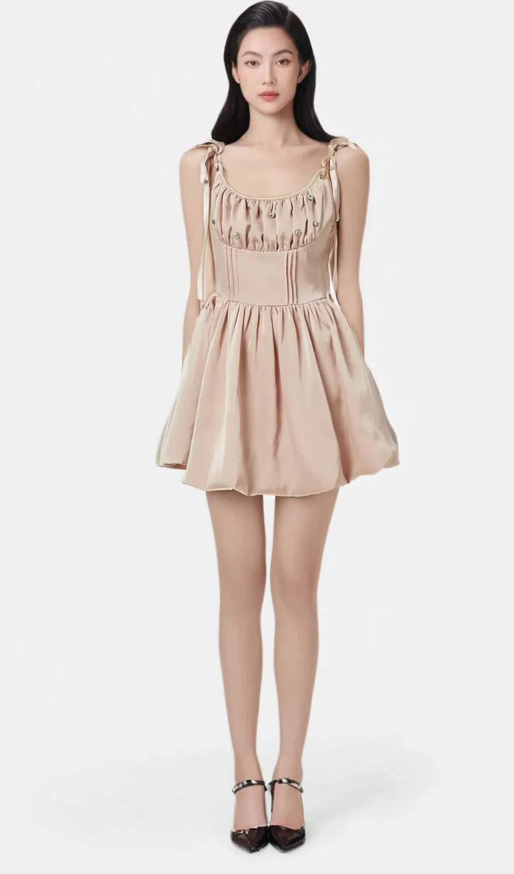 Axelle pleated crystal embellished mini dress Gloria Lanvin