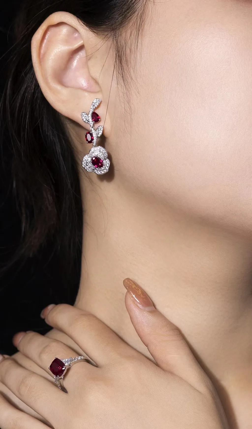 AZORITE ROSE GEM EARRINGS Gloria Lanvin