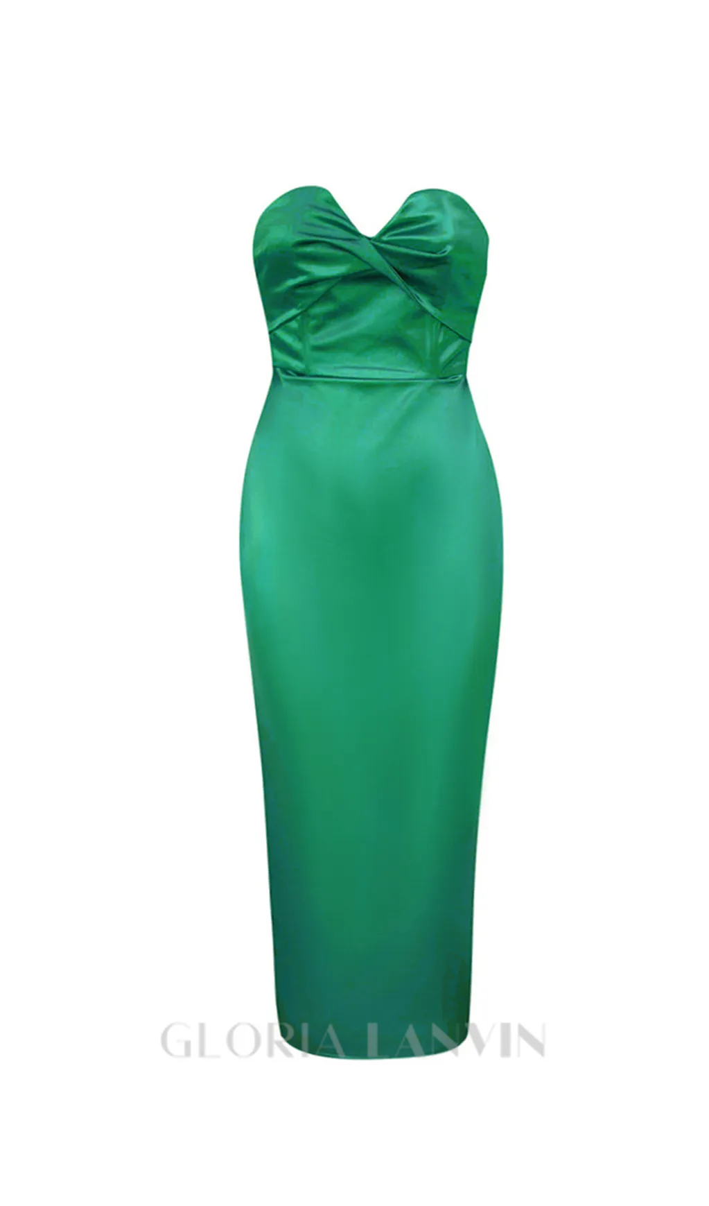 backless split twist-front bodycon midi dress in green Gloria Lanvin