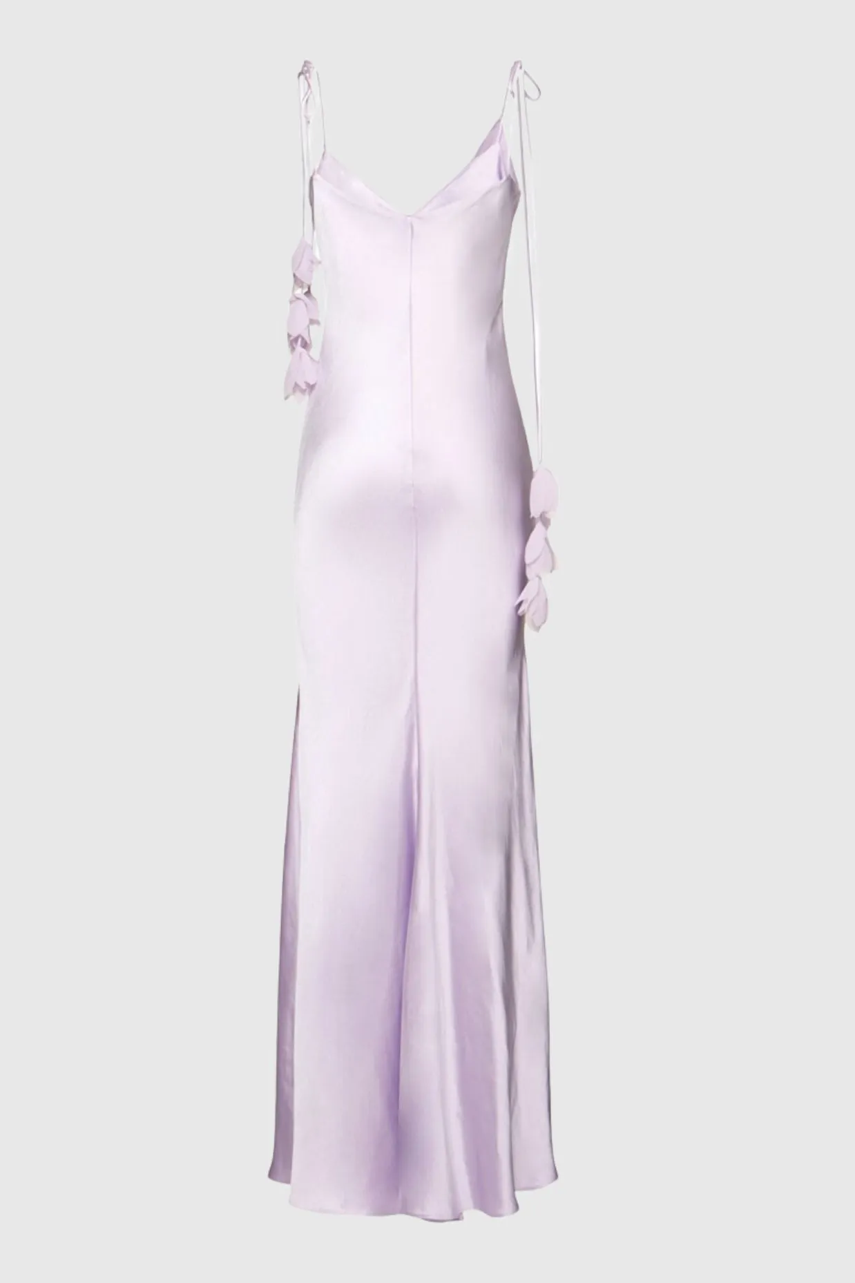 Bahari Floral Ribbon Satin Maxi Dress in purple Gloria Lanvin