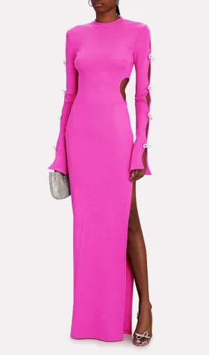 BANDAGE CUT OUT MAXI DRESS IN PINK Gloria Lanvin