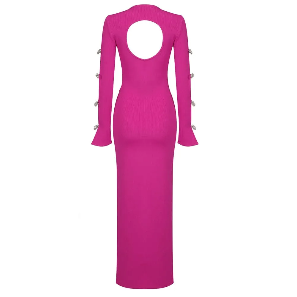 BANDAGE CUT OUT MAXI DRESS IN PINK Gloria Lanvin