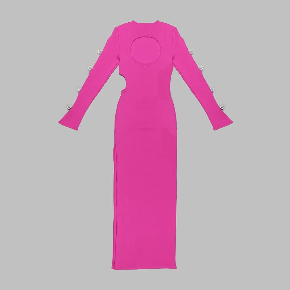 BANDAGE CUT OUT MAXI DRESS IN PINK Gloria Lanvin