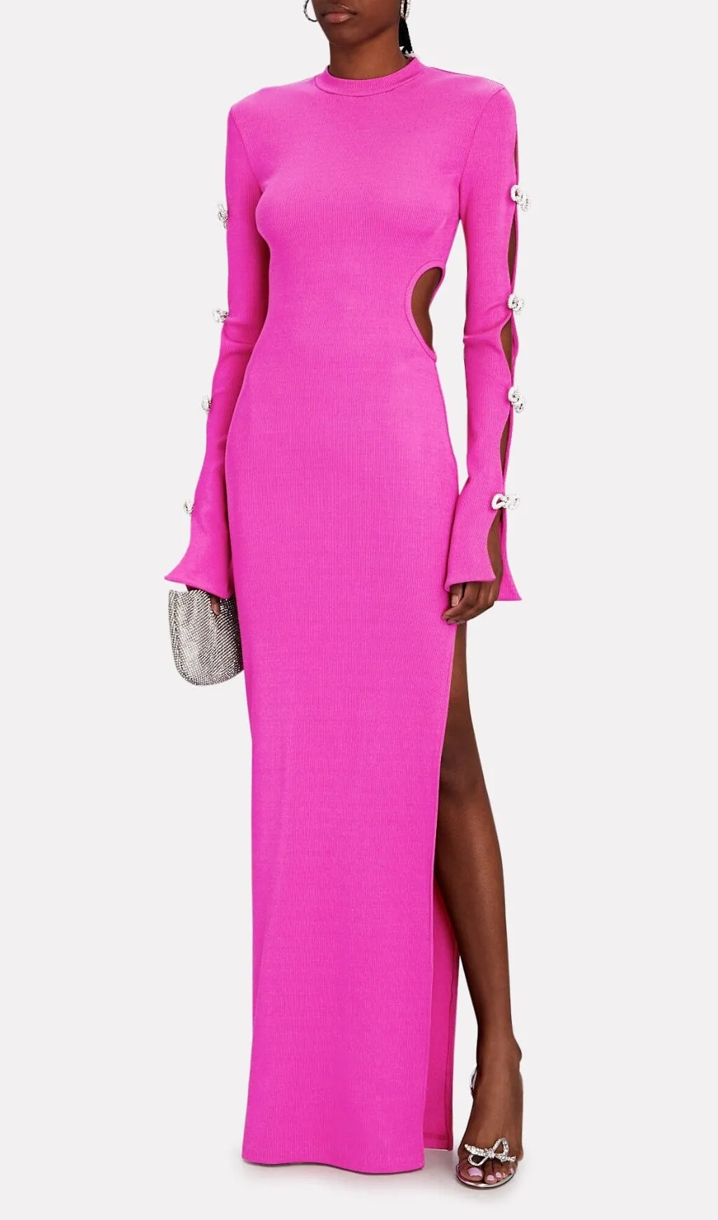 BANDAGE CUT OUT MAXI DRESS IN PINK Gloria Lanvin