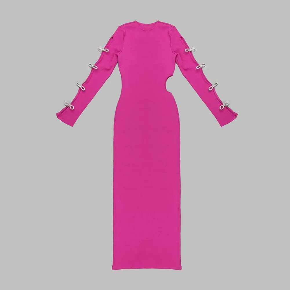BANDAGE CUT OUT MAXI DRESS IN PINK Gloria Lanvin