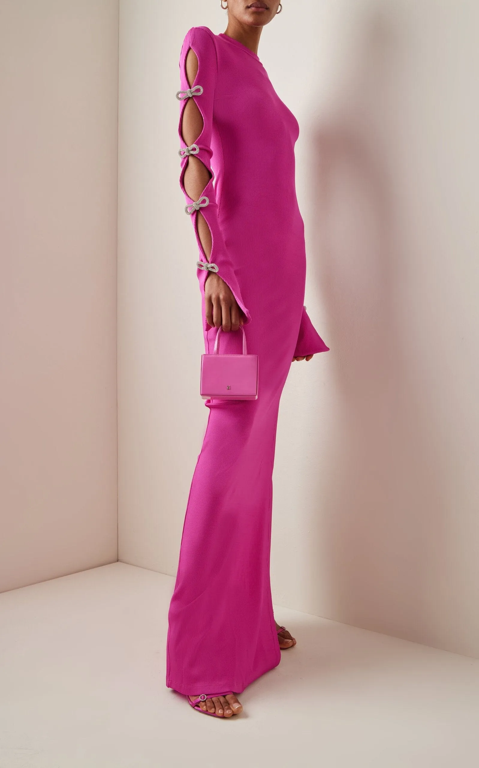 BANDAGE CUT OUT MAXI DRESS IN PINK Gloria Lanvin