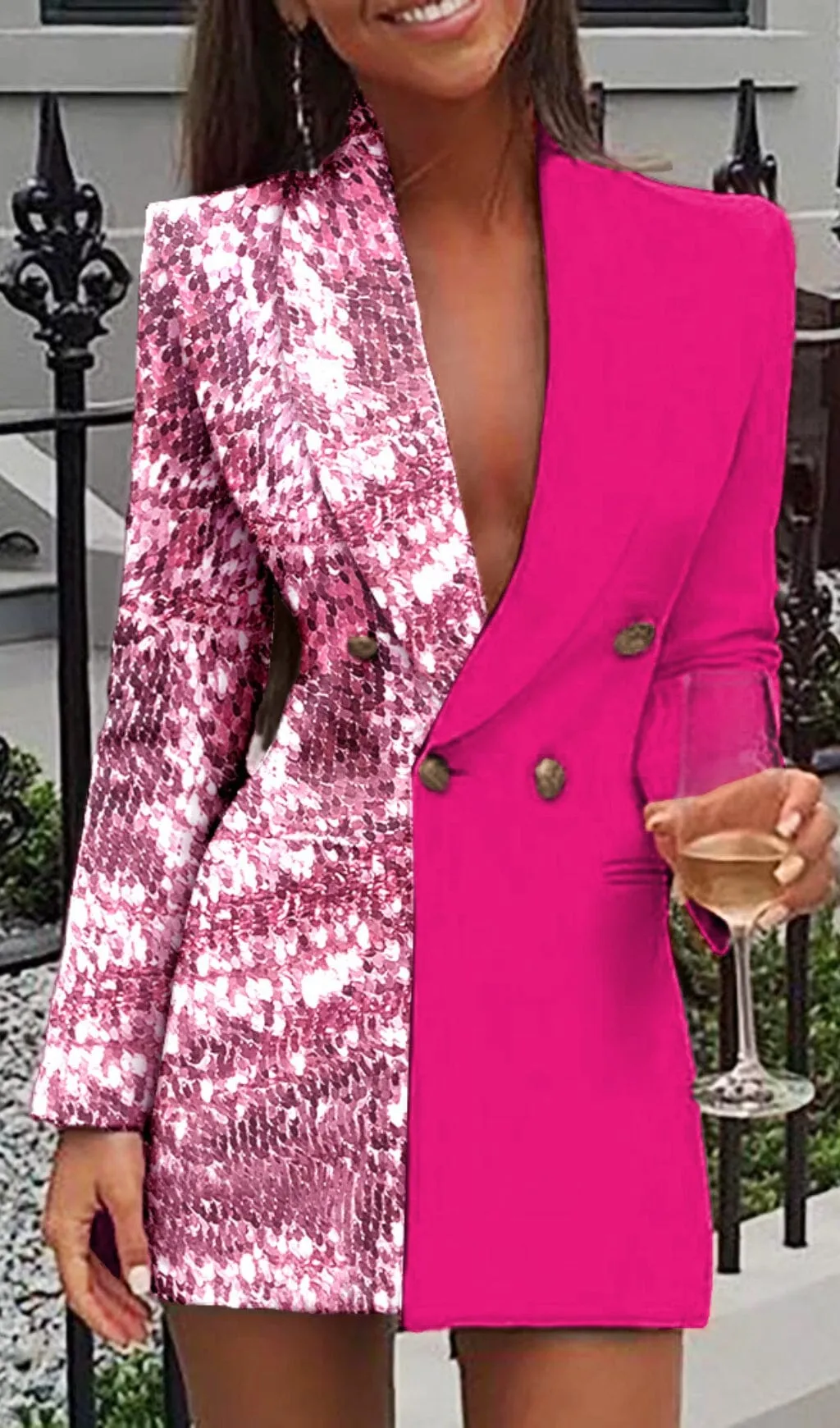 BARBIE POWDER STITCHED SEQUIN MINI DRESS Gloria Lanvin