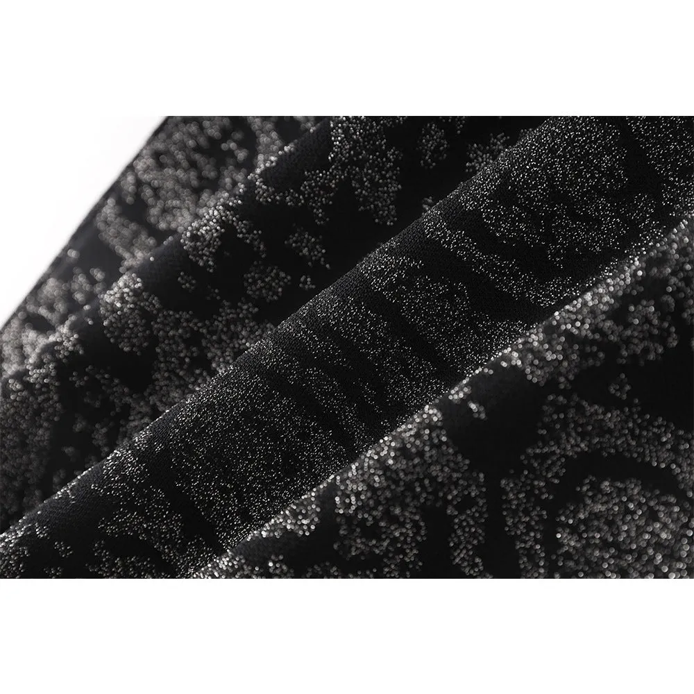 BAROCCO JACQUARD KNITTED MIDI DRESS IN BLACK Gloria Lanvin