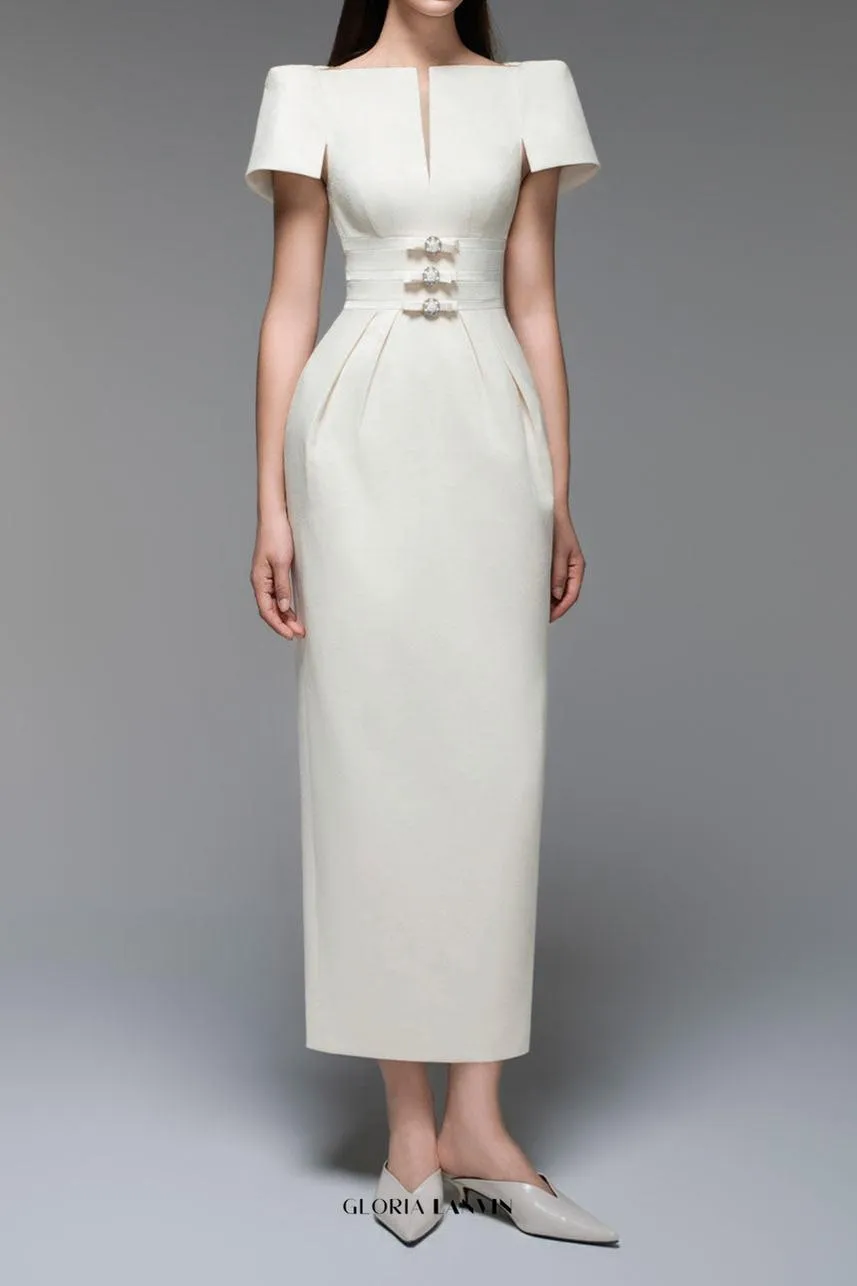 Beatrice Sheath Boat Neck Brocade maxi Dress Gloria Lanvin