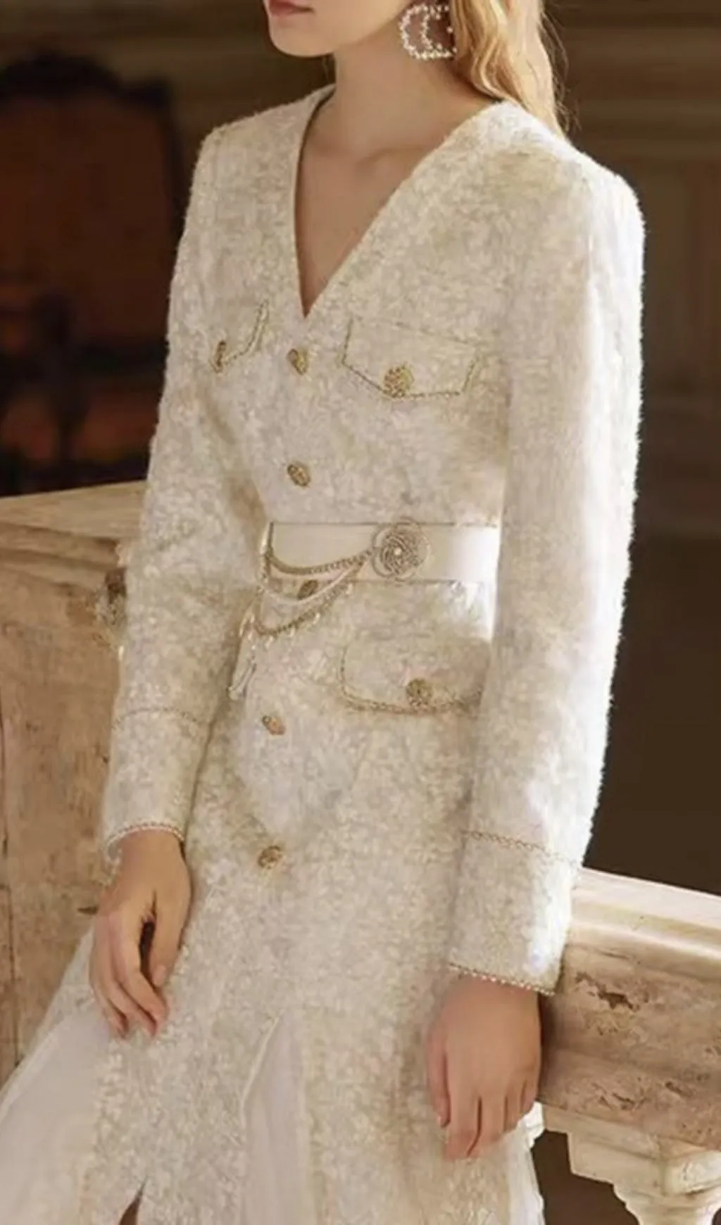 BEIGE LIGHT LUXURY MESH FISHTAIL LACE THICKENED DRESS Gloria Lanvin