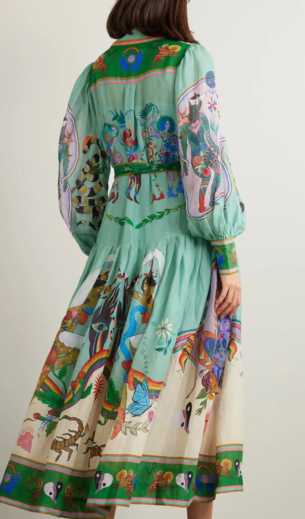 BELTED PRINTED RAMIE MAXI SHIRT DRESS Gloria Lanvin