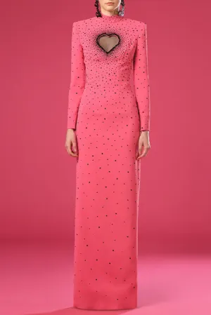 Berenice Heart Cutout  Long Sleeve Maxi Dress Gloria Lanvin