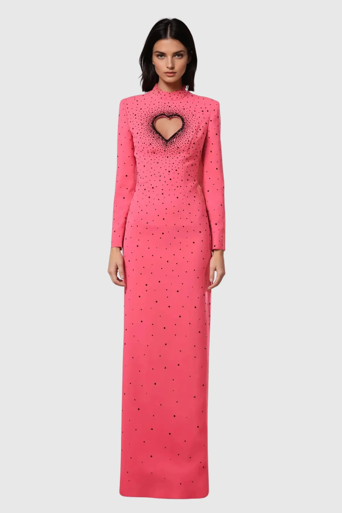 Berenice Heart Cutout  Long Sleeve Maxi Dress Gloria Lanvin