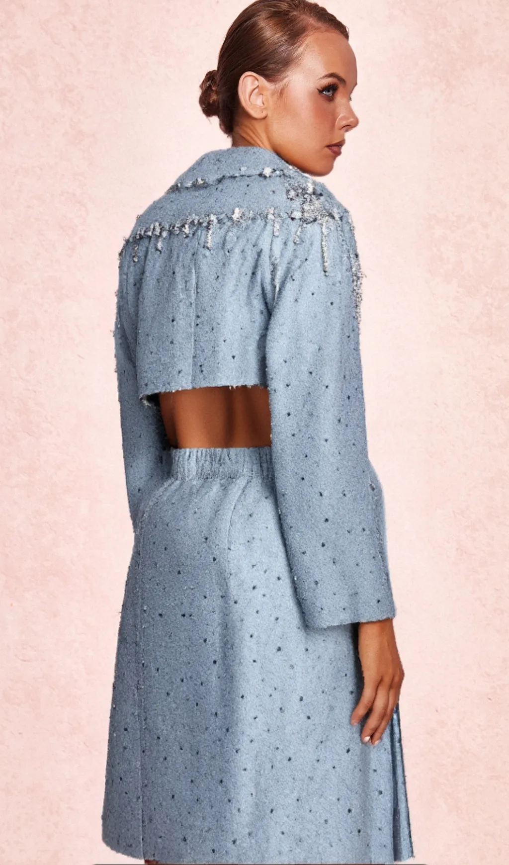 BERTHA PEARL CUTOUT TUXEDO BLAZER DRESS IN BLUE Gloria Lanvin