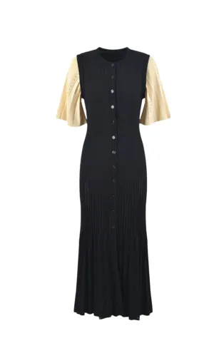 beulah knit midi dress in black Gloria Lanvin
