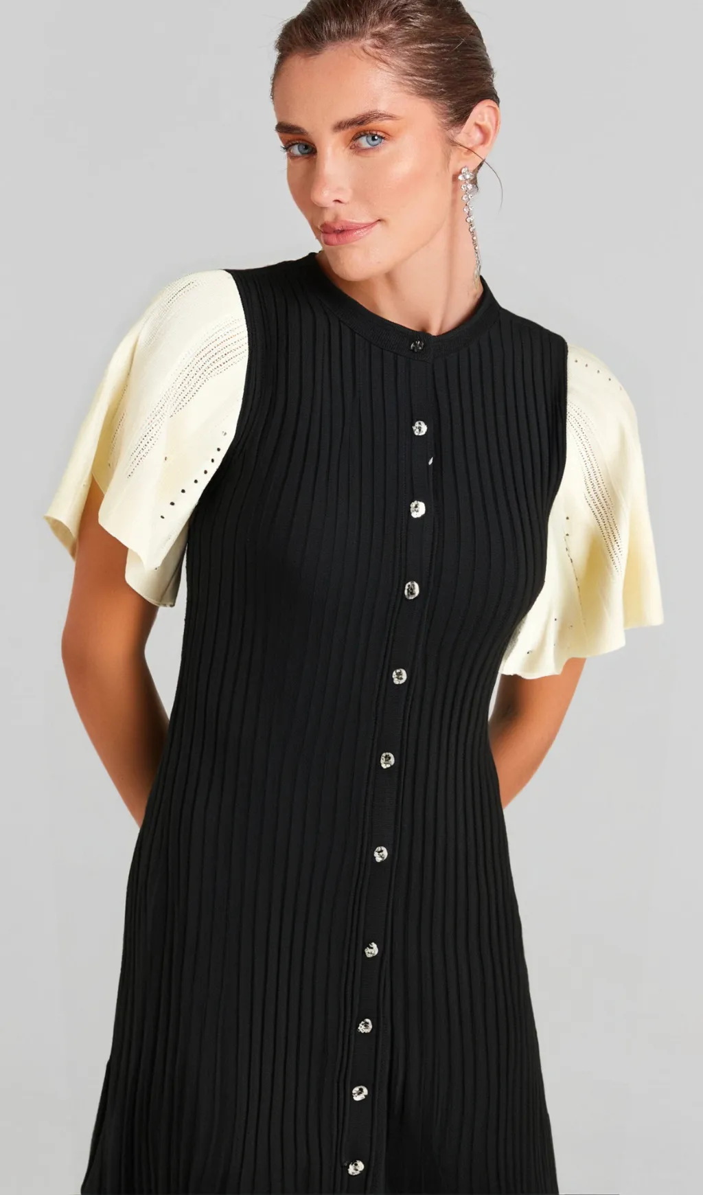 beulah knit midi dress in black Gloria Lanvin