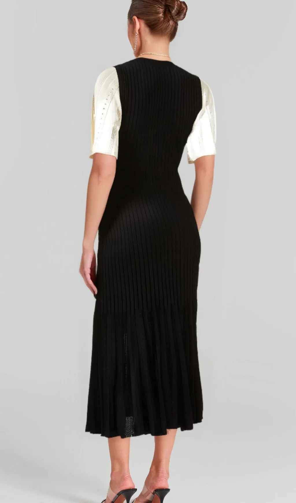 beulah knit midi dress in black Gloria Lanvin