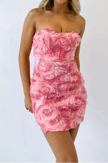 beverly Floral embellished Mini Dress in pink Gloria Lanvin