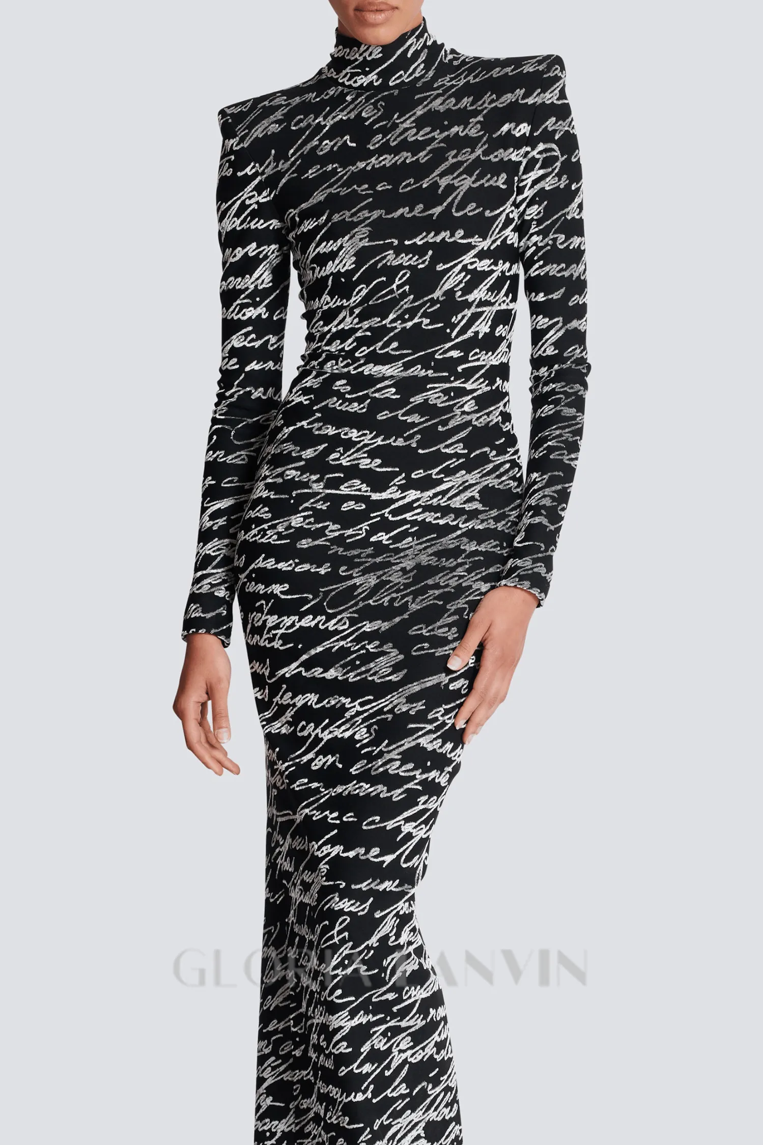Bexley Print Velvet Long Sleeve Maxi Dress Gloria Lanvin